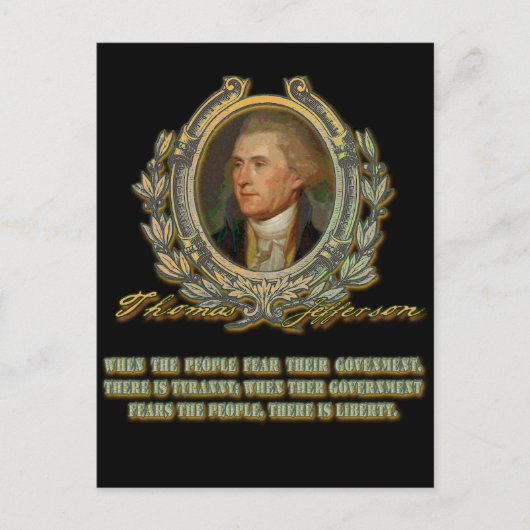 Thomas Jefferson引用文:政府と国民 ポストカード (正面)