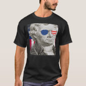 Thomas Jefferson Patriotic American Flag 4th of Ju Tシャツ (正面)