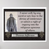 Thomas Jefferson quote -art print ポスター (正面)