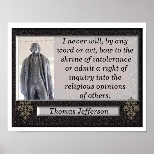 Thomas Jefferson quote -art print ポスター (正面)