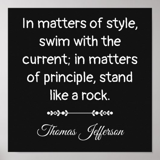 Thomas Jefferson Quote -- Stand like a rock ポスター (正面)