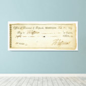 Thomas Jefferson Signature on Bank Check 1809 キャンバスプリント (インサイチュ (ウッドフロア))