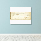Thomas Jefferson Signature on Bank Check 1809 キャンバスプリント (インサイチュ (ウッドフロア))