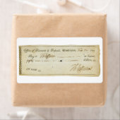 Thomas Jefferson Signature on Bank Check 1809 ラベル (インサイチュ)