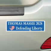 Thomas Massie 2028  バンパーステッカー (車上)