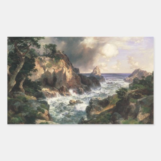 Thomas Moran - Point Lobos, Monterey, California 長方形シール (正面)