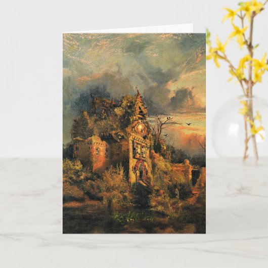 Thomas Moran's painting, The Haunted House, カード (黄色い花)