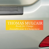 Thomas MulcairがChange Ensembleに向けて準備 バンパーステッカー (車上)
