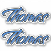 Thomas Name blue Aufkleber Sticker Stickerset シール (正面)