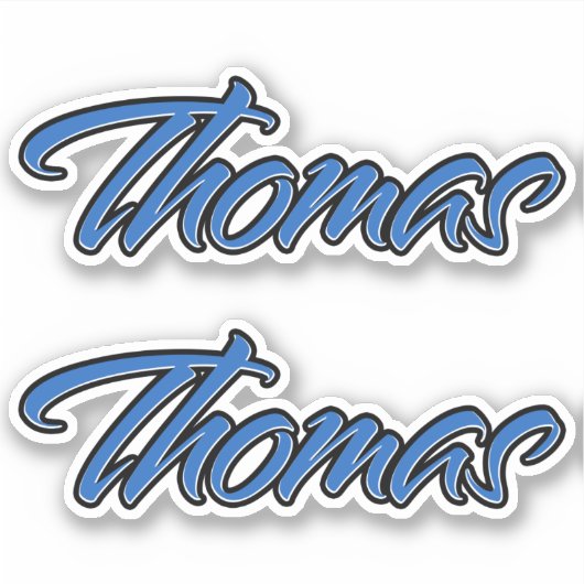 Thomas Name blue Aufkleber Sticker Stickerset シール (正面)