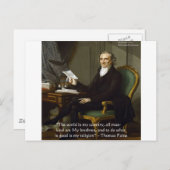 Thomas Paine "My Brethren"引用文贈与とカード ポストカード (正面/裏面)