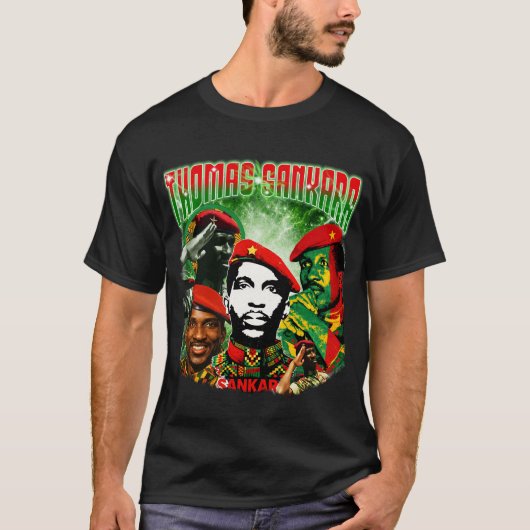 Thomas Sankara Vintage Pan African Bootleg Retro Tシャツ (正面)