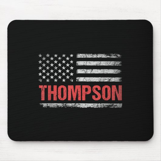 Thompsonという名前のアメリカ国旗 - Thompsonの姓 マウスパッド (正面)