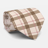 Thompson Scottish tartan beige brown paid pattern ネクタイ (ロール)