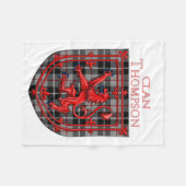 Thompson Tartan Scottish Plaid Lion Rampant フリースブランケット (正面(横))