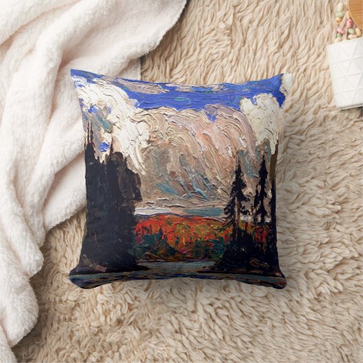 Thomson - Black Spruce in Autumn クッション (ブランケット)