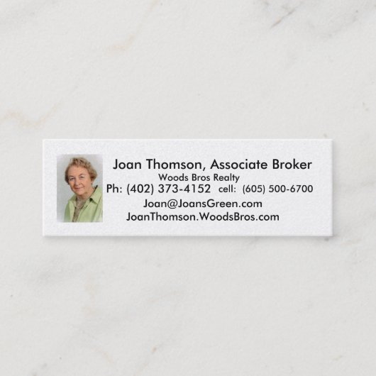 Thomson.Joan、ジョアントムソン、仲間の仲介商、W… スキニー名刺 (正面)