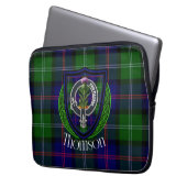 Thomson Scottish Clan Tartan and Crest  ラップトップスリーブ (正面左)