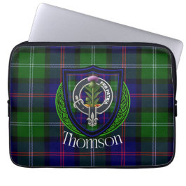 Thomson Scottish Clan Tartan and Crest  ラップトップスリーブ