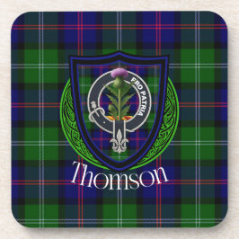 Thomson Scottish Clan Tartan & Crest コースター