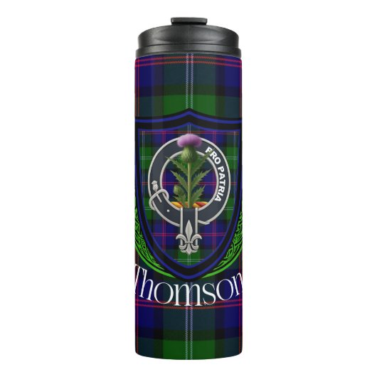 Thomson Scottish Clan Tartan & Crest タンブラー (正面)