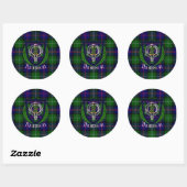 Thomson Scottish Clan Tartan & Crest ラウンドシール (シート)