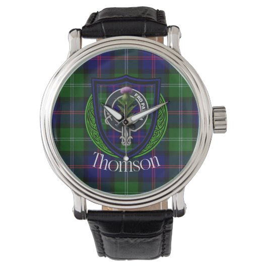 Thomson Scottish Clan Tartan & Crest 腕時計 (正面)