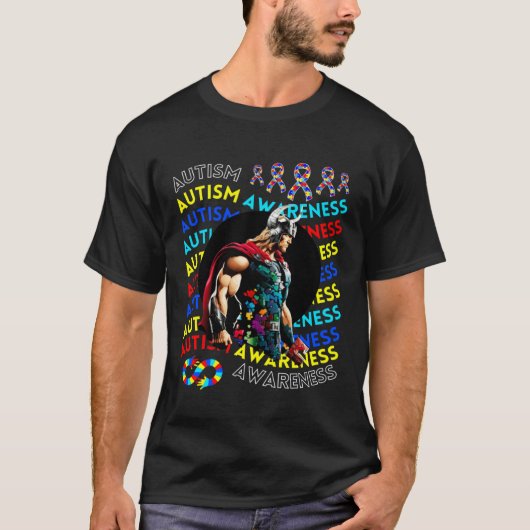 Thor Autism Awareness Navigating Autism Autism Chi Tシャツ (正面)