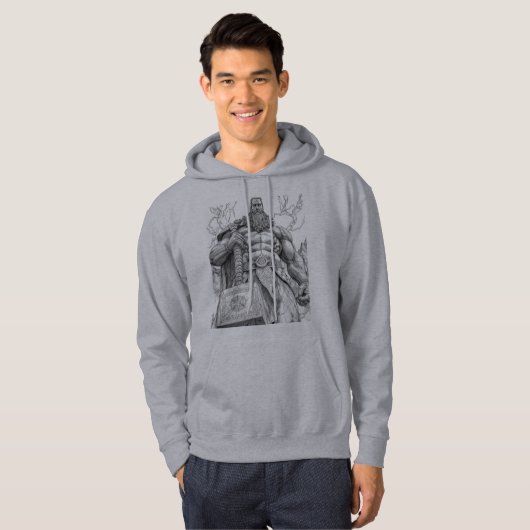 Thor God of Thunder Mjolnir Sketch Art Hoodie パーカ (正面フル)