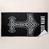 Thor Hammer Mjolnir Knot ビーチタオル (正面)