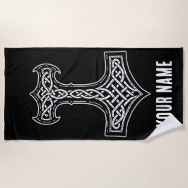 Thor Hammer Mjolnir Knot ビーチタオル