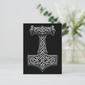 Thor’s Hammer Wall Art – Norse Knotwork Statement ポストカード (スタンド正面)