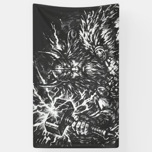 Thor — Storm‑Hammered God of Thunder 横断幕 (縦)