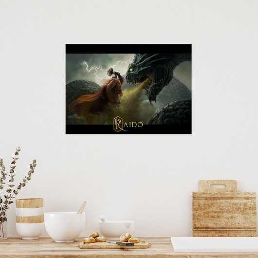 Thor Vs Jormungandポスター ポスター (キッチン)