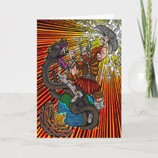 Thor vs. Jörmungandr Greeting Card カード
