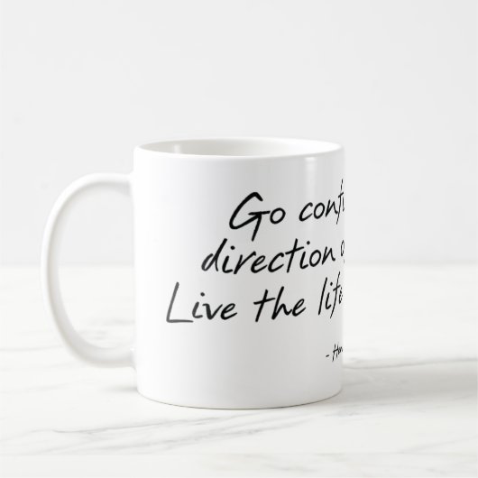 Thoreauの引用文のマグ コーヒーマグカップ (左)