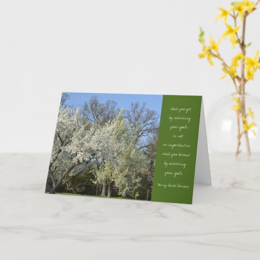 Thoreauの引用文の卒業のカード木 カード (黄色い花)