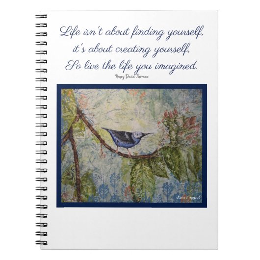 Thoreauの引用文の鳥の芸術のノート ノートブック (正面)