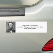 thoreau、Aの人は数字に比例して豊富…です バンパーステッカー (車上)