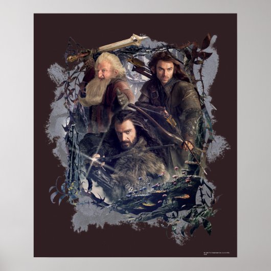 Thorin、Kili、およびBalinグラフィック ポスター (正面)