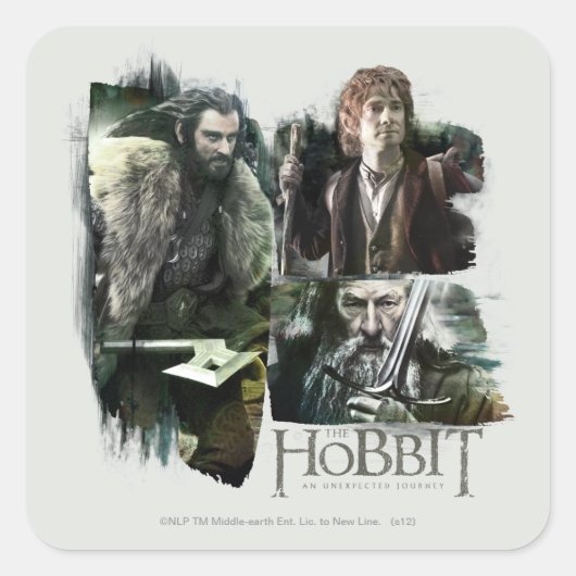THORIN OAKENSHIELD™、BILBO BAGGINS™、Gandalf Art スクエアシール (正面)