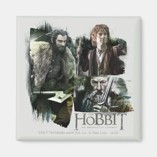 THORIN OAKENSHIELD™、BILBO BAGGINS™、Gandalf Art マグネット (正面)