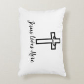 Thorn Cross Jesus Lives Here Accent Pillow アクセントクッション (正面(垂直))