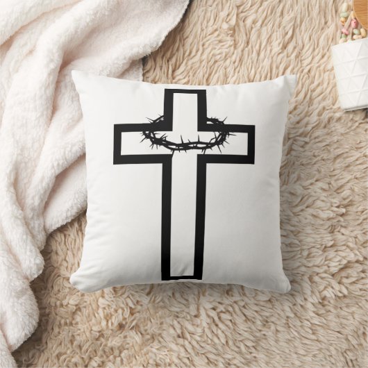 Thorn Cross Throw Pillow クッション (ブランケット)