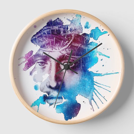 Thorn Crown Jesus Christ Passion Abstract art 壁時計 (正面)