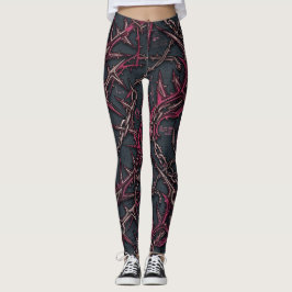 Thorned Briar Grunge: Dark Pink & Copper Organic  レギンス
