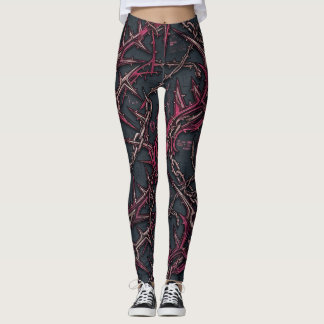 Thorned Briar Grunge: Dark Pink & Copper Organic  レギンス