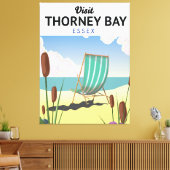 Thorney Bay, Essex Seaide旅行ポスター キャンバスプリント (インサイチュ (リビング))