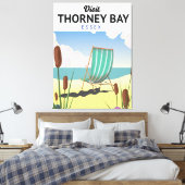 Thorney Bay, Essex Seaide旅行ポスター キャンバスプリント (インサイチュ (寝室))