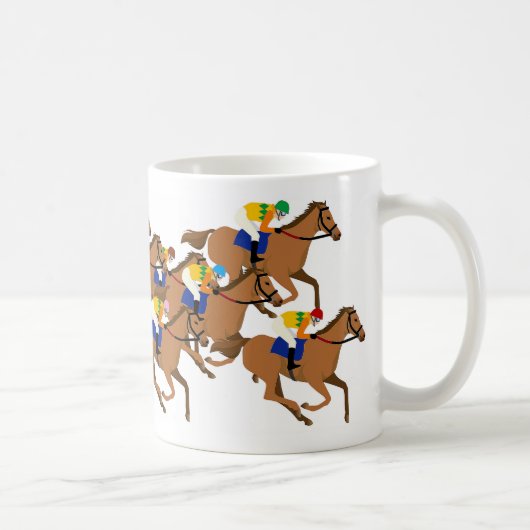 Thoroughbred and horse racing jockey コーヒーマグカップ (右)